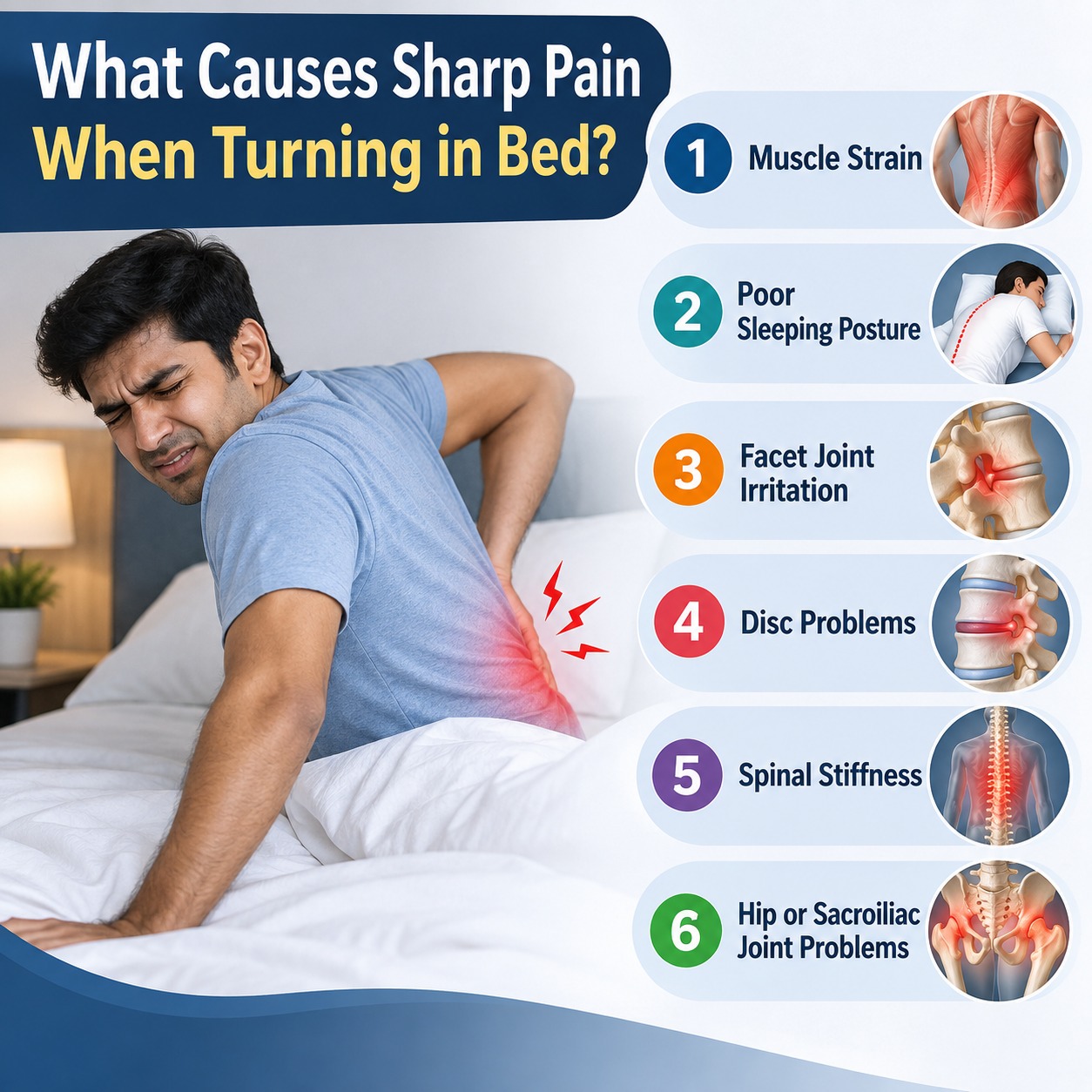What Causes Sharp Pain When Turning in Bed