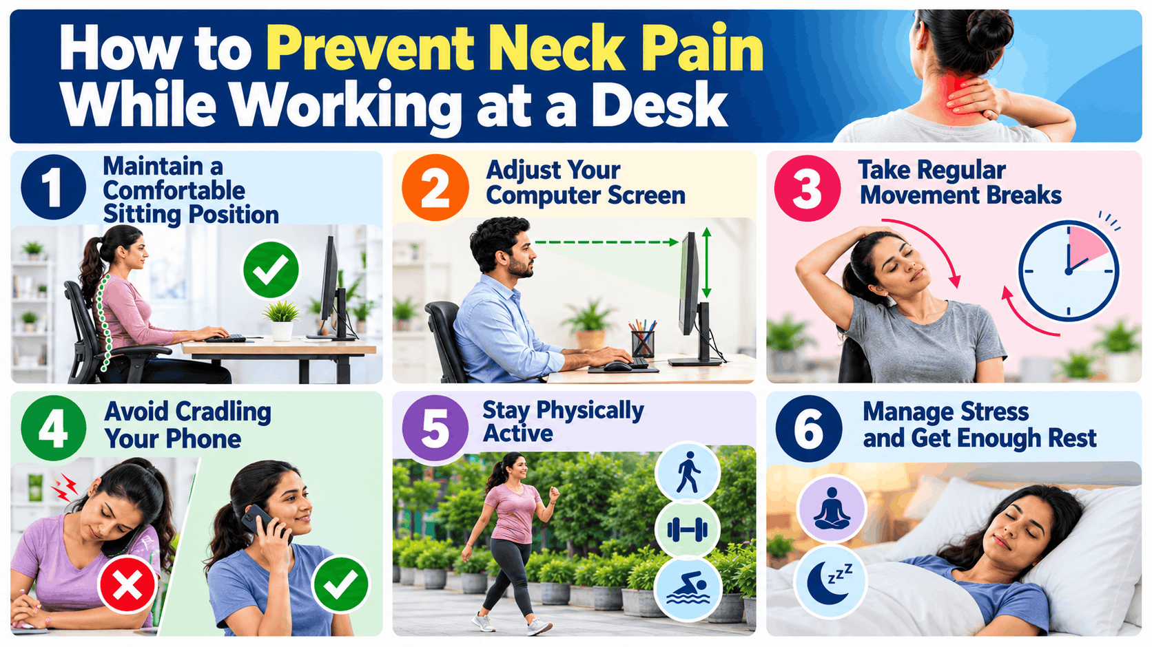 How to Prevent Neck Pain While Working at a Desk